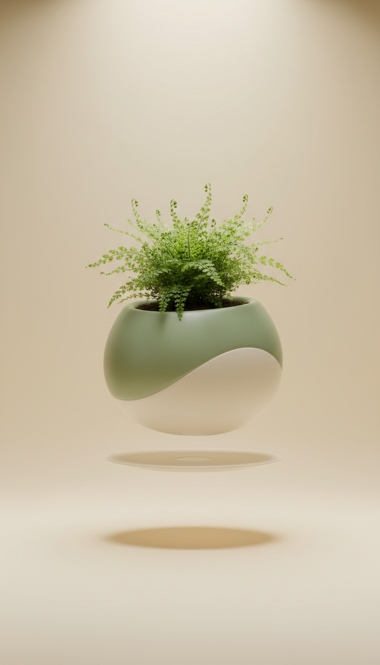 Floatanic levitating planter detail
